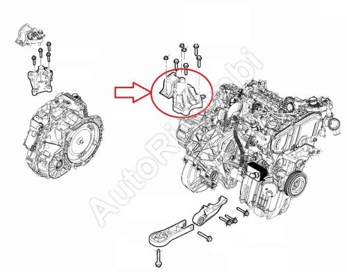 Support moteur Fiat Ducato depuis 2021 2.2D gauche, transmission automatique