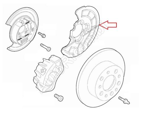 Brake disc cover Fiat Ducato since 2021 rear, left, electric parking brake