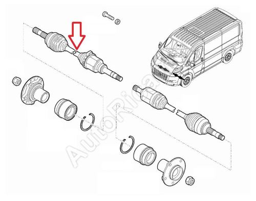 Driveshaft Fiat Ducato since 2021 2.2D right - automatic transmission