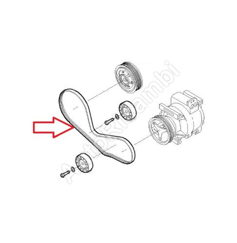 Drive Belt (V-Belt) Fiat Ducato since 2009 3.0D/CNG for A/C, flexible