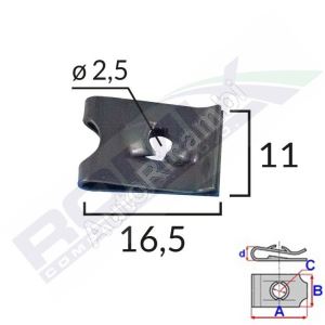 Mounting clip 2.5 mm/25 pcs in a package