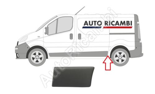 Protective trim Renault Trafic since 2001 left, in front of the rear wheel