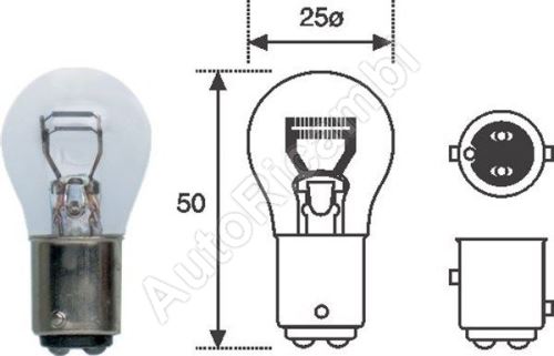 The bulb 12V 21/5W brake, outline
