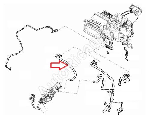 Heater hose Fiat Ducato since 2021 2.2D