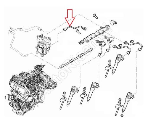 Tuyau haute pression pompe injection Fiat Ducato depuis 2021 2.2D rampe