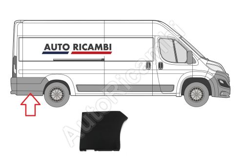 Protective trim Fiat Ducato since 2014 right, behind the rear wheel, wide, black