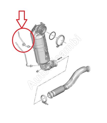 Differential pressure sensor pipe Citroën Berlingo, Partner since 2018 1.2 PureTech -upper