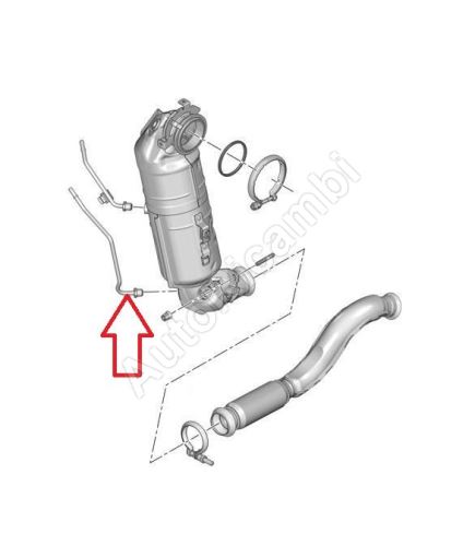 Tube capteur de pression différentielle Citroën Berlingo, Partner depuis 2018 1.2 PureTech - inférieur