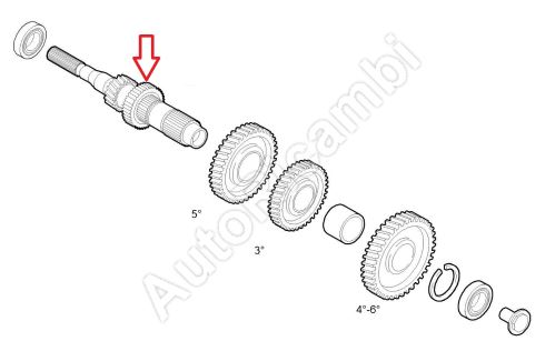 Getriebewelle Fiat Ducato 2014-21 2.3D, ab 2021 2.2D (Haupt-/Kupplungswelle), 11x47 Zähne