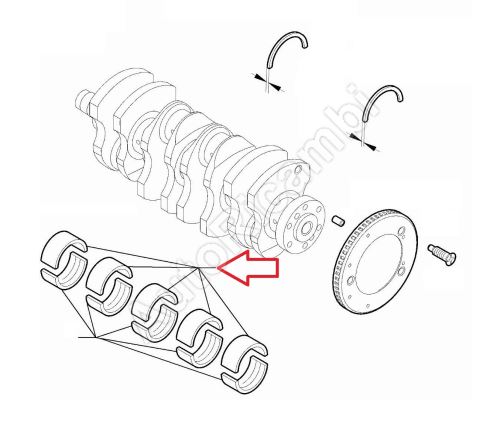 Main crank bearing Fiat Doblo 2010-2023, Ducato since 2011 2.0/2.2D 1.838-1.842 yellow CN3