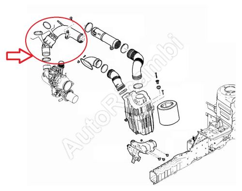 Ansaugschlauch Fiat Ducato ab 2021 2.2D vom Filter zum Turbolader