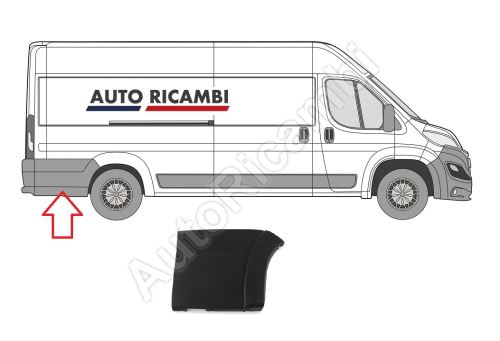 Protective trim Fiat Ducato since 2014 right, behind the rear wheel wide, black