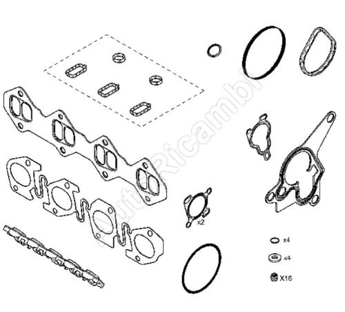 Engine gasket set R-Master from 2010 2,3 dCi without head gasket