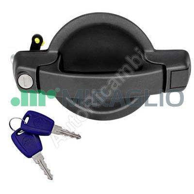 Outer sliding door handle Fiat Doblo 2000-2010 right black, with lock cylinder