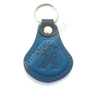 Peugeot keychain, blue leather