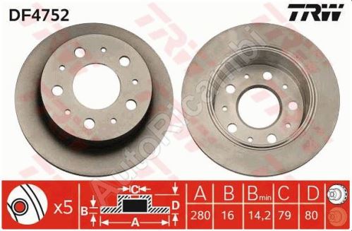 Brake disc Fiat Ducato from 2006 rear Q17H, 280mm