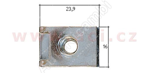 Metal clip with inner thread M6