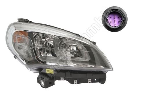 Headlight Fiat Doblo since 2016 right front H7+H7, with daylight, with motor