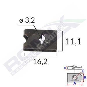 Mounting clip 3.2 mm/25 pcs in a package