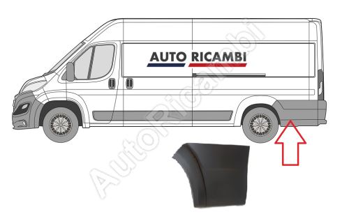 Protective trim Fiat Ducato since 2014 left, behind the rear wheel, wide, black