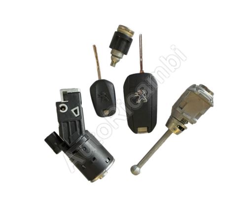 Ignition switch Peugeot Expert since 2016, Partner since 2018 with barrels set, 3-PIN