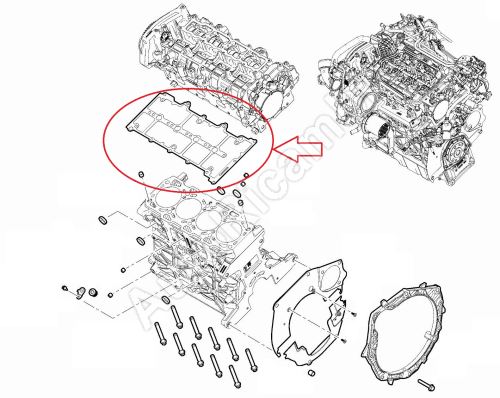 Joint de cache culbuteurs Fiat Ducato depuis 2021 2.2D hr. 0,95 mm