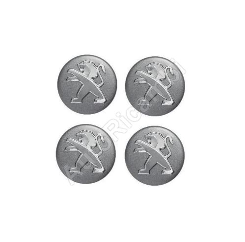 Wheel cover CitroPeugeot  in the middle for alloy wheels 60mm, set 4pcs, gray